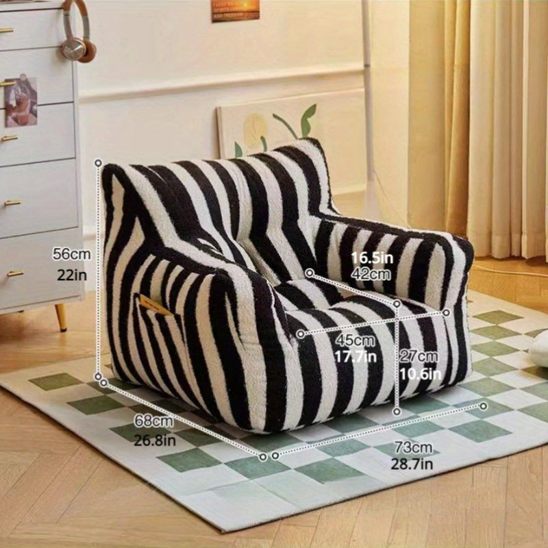 Lamb Fabric Chair with Memory Foam Seat for Game Room and Easy Cleaning