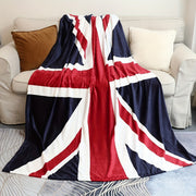 Manta de franela con estampado de bandera británica, tamaño twin, suave para cama, sofá o silla, regalo de invierno y vacaciones