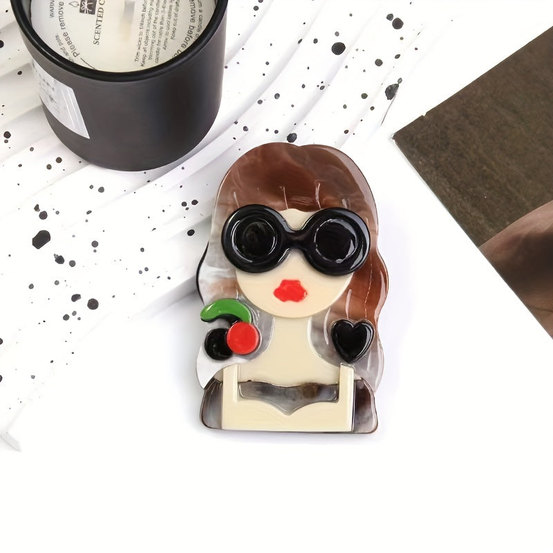 Women's Acrylic Brooches with Glasses, Stylish and Unique Accessories