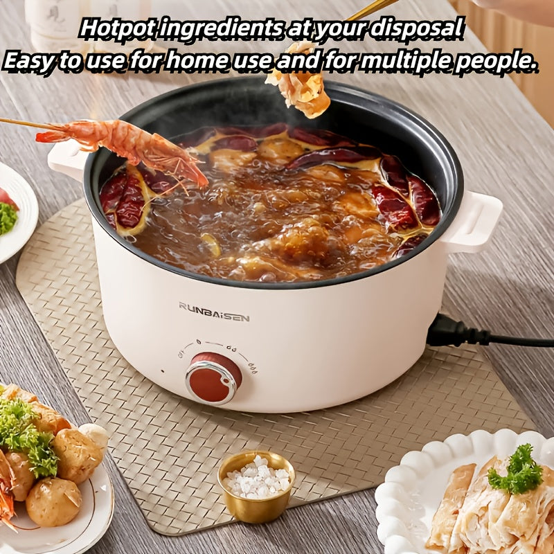Multi-functional electric cooking pot with glass lid non-stick adjustable heat three-level fire anti-scald exterior wide diameter tall body for home cooking