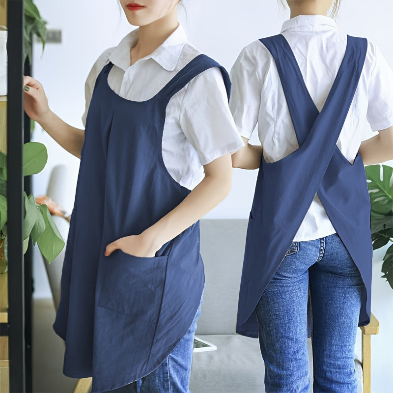 Linen Apron for Restaurants and Kitchens, Durable Cooking and Serving Apron