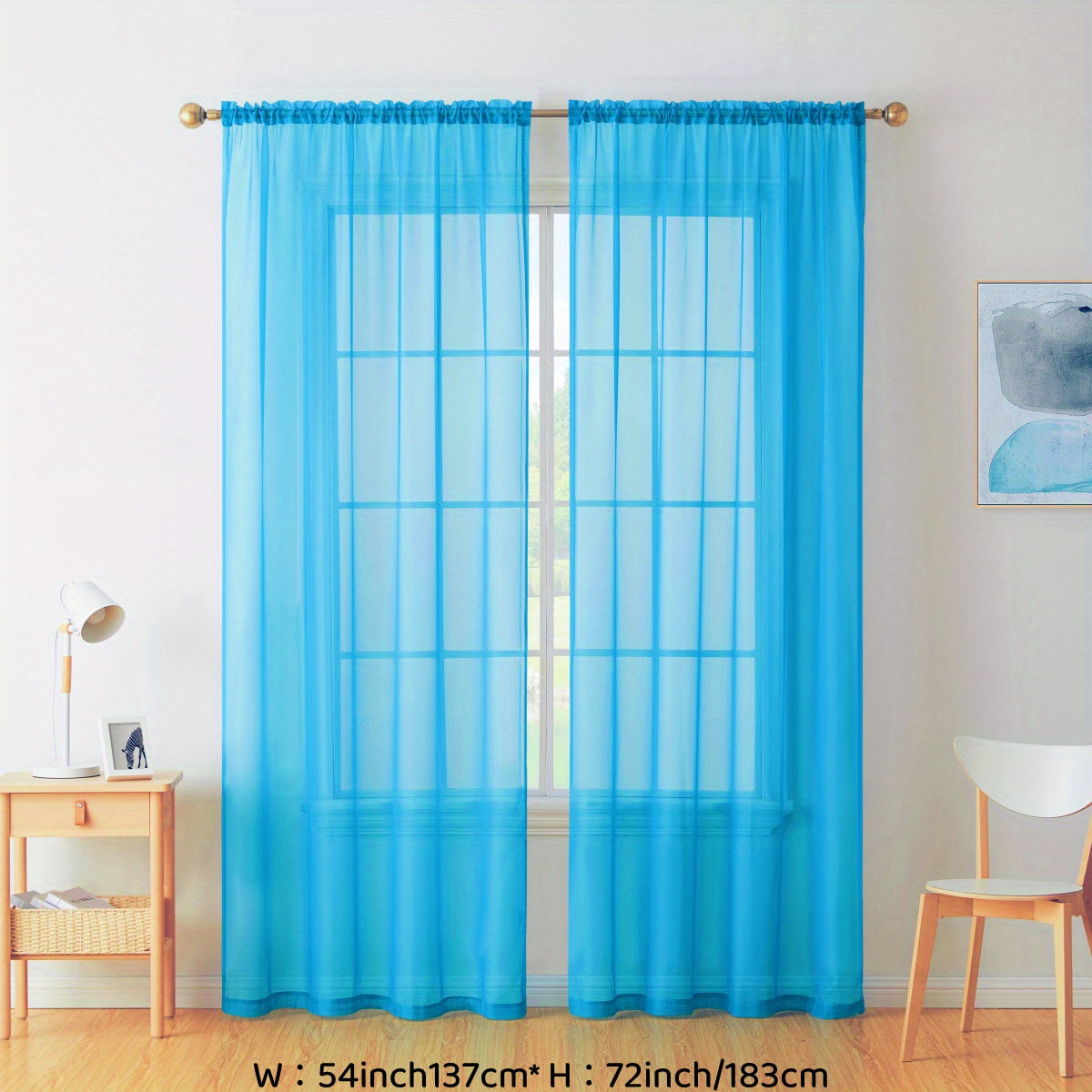 Sheer Voile Curtain Panels for Living Room Bedroom Kitchen Semi-Transparent Polyester