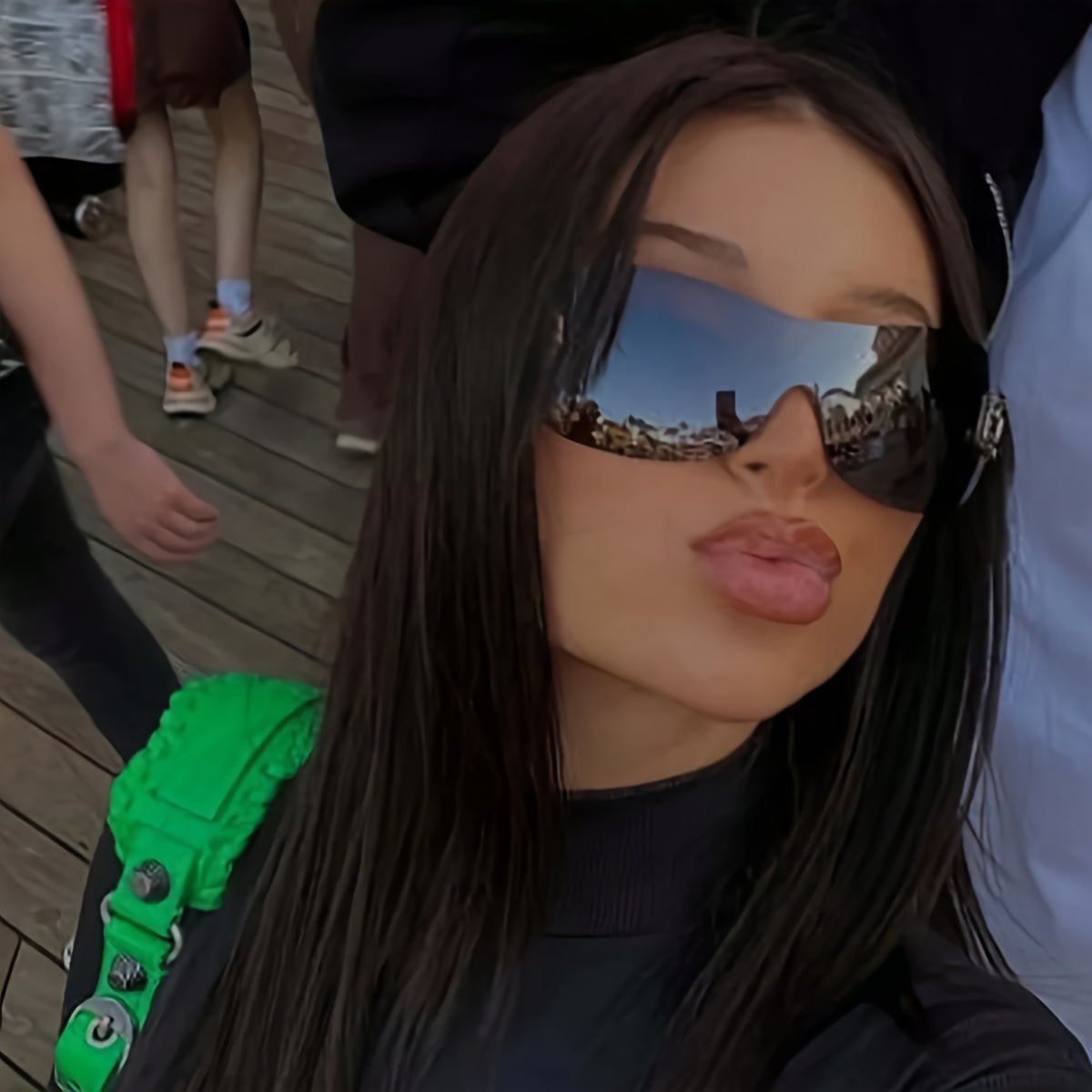 Trendy Frameless Glasses with Y2K Letter Accents for Women