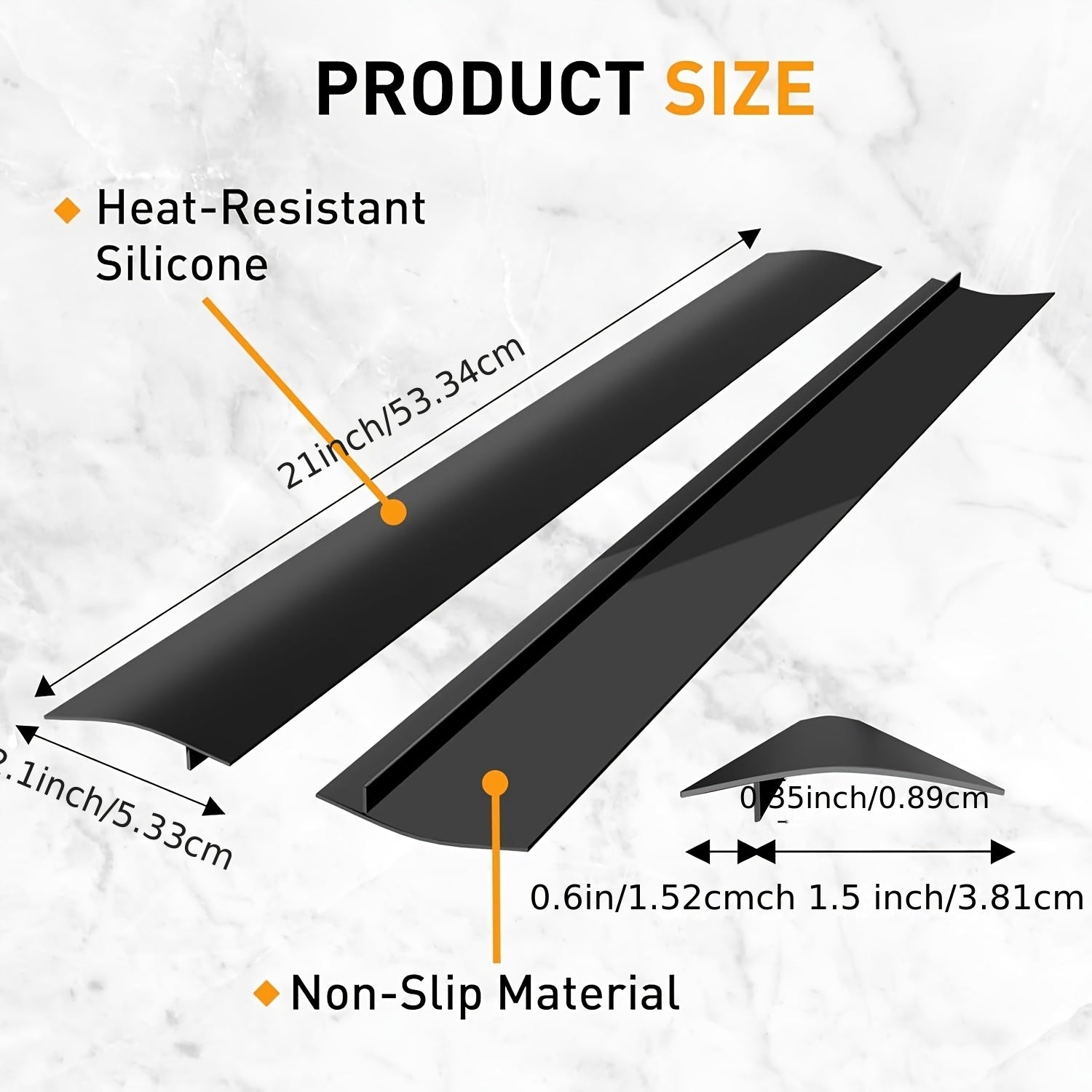 Silicone Stove Gap Covers Heat Resistant Easy to Clean Oven and Stove Protectors