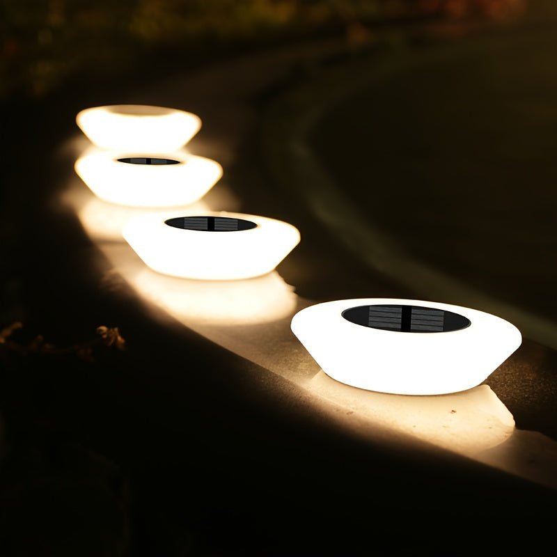 4-Donali quyosh energiyali tashqi bog' bog'bon chiroqlari plastik yo'lak, maysha, hovli bezaklari