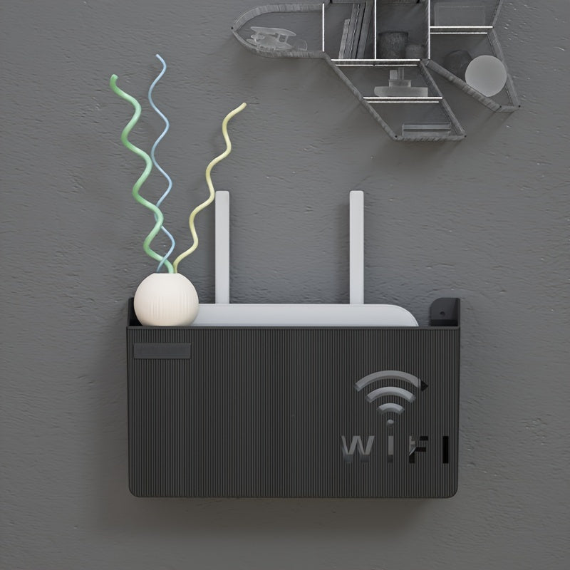 Estante para router de montaje en pared con almacenamiento inalámbrico y estante decorativo para medios