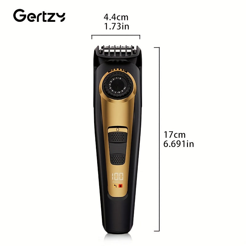 Afeitadora eléctrica para recorte de cabello y barba con peine limitador, pantalla digital de 10 velocidades, recargable por USB, regalo para el Día del Padre