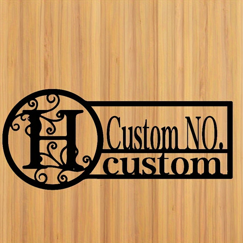 Oq metall misdan yasalgan eshik belgisi, oilaviy nom bilan, ichki va tashqi foydalanish uchun