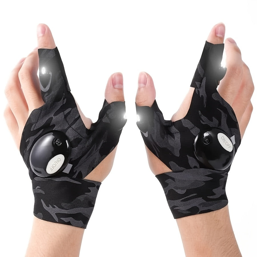 LED Flashlight Gloves for Men Women, Rechargeable, Night Fishing Camping