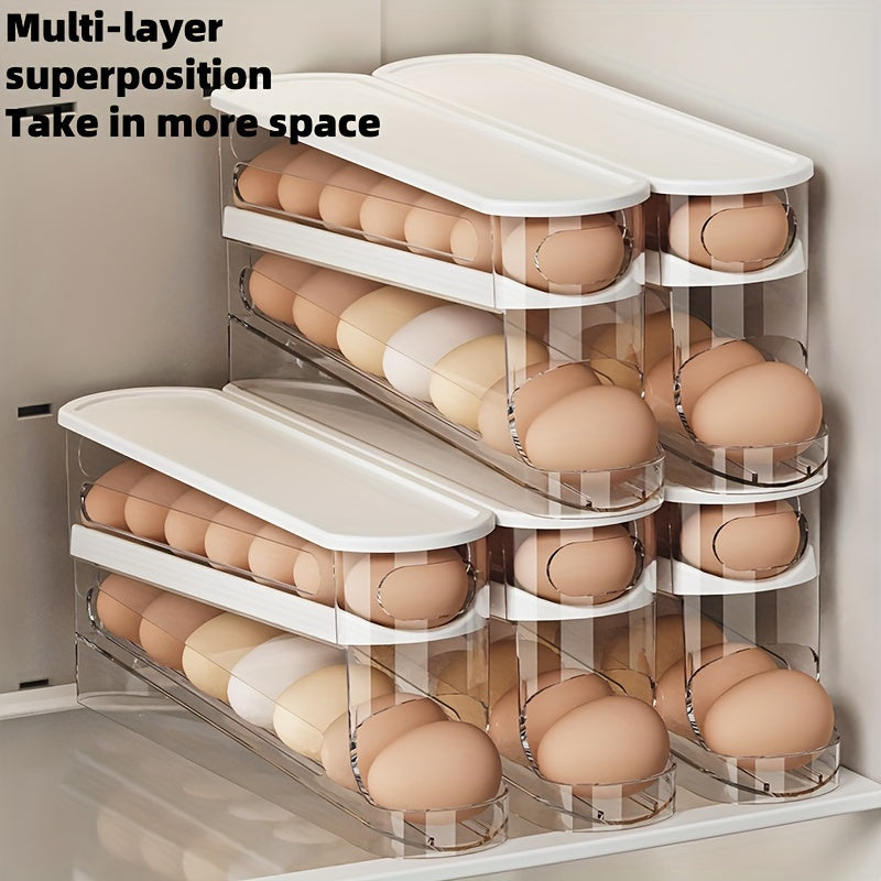 Caja de almacenamiento de huevos con acceso a la puerta del refrigerador, duradera, organizador de cocina de plástico