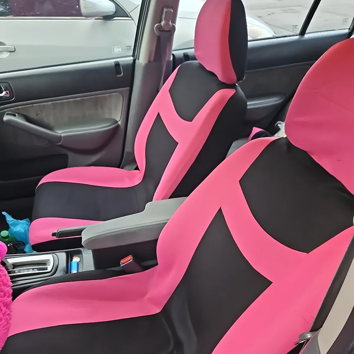 Full Seat Cover Set for 5-Seater Car Polyester Knit Fabric Universal Fit