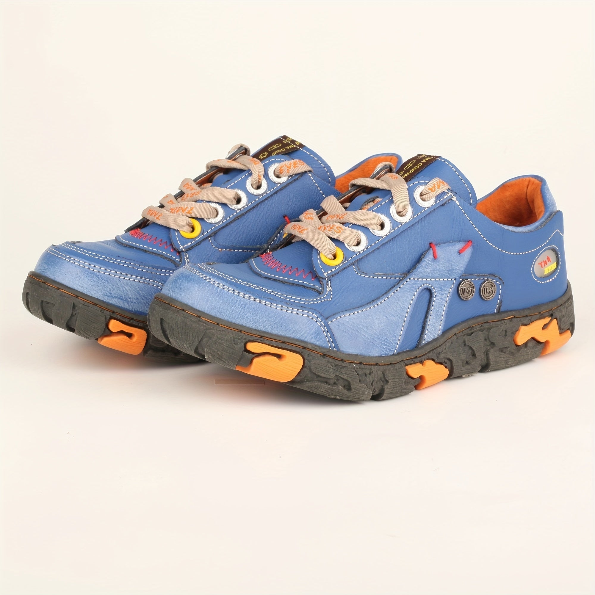 Zapatillas casuales de color contrast para mujer con cordones y plataforma para caminar