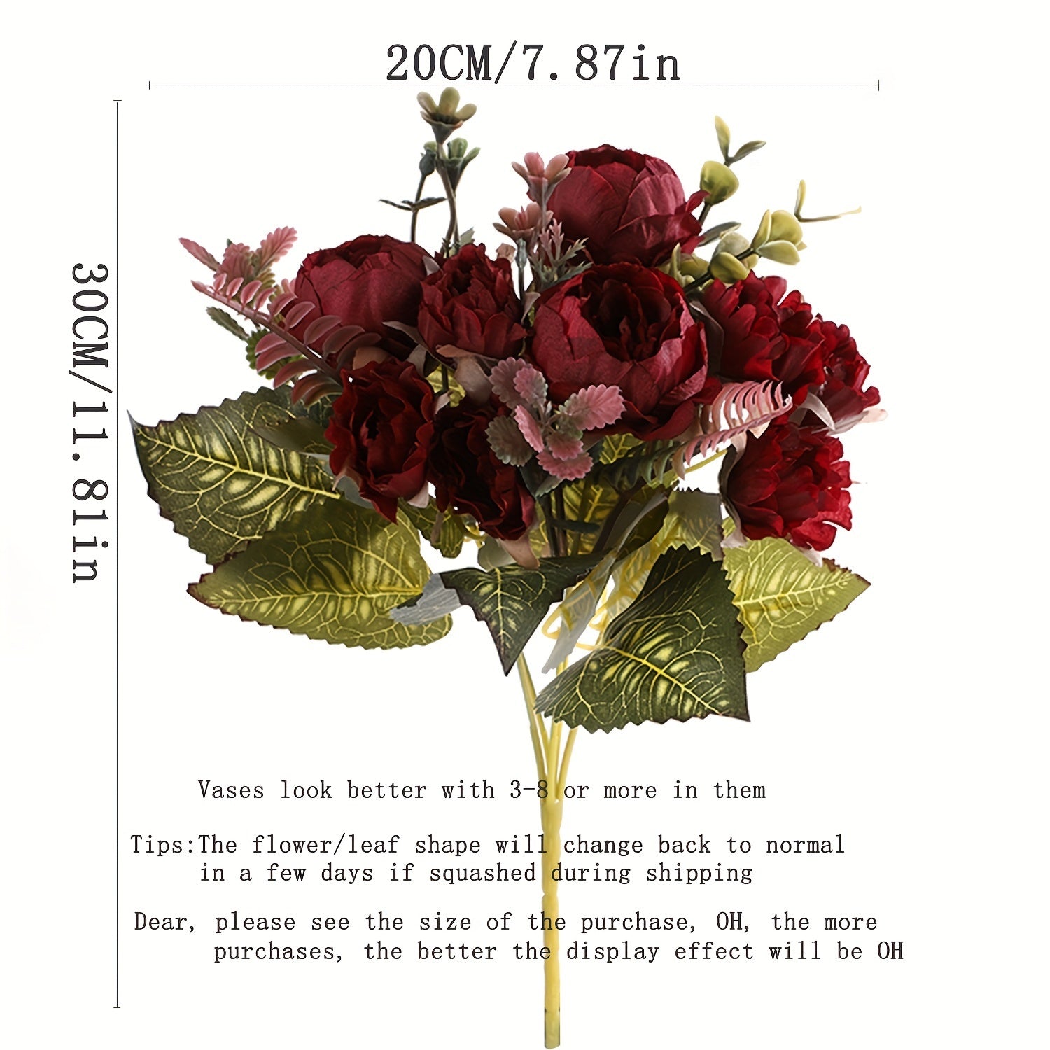 Искусственные букеты розовых пионов с несколькими головами, стеблями и различными применениями для дома, сада или мероприятий.