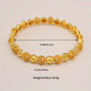 Gold-Tone Alloy Bangle Bracelets for Women, Elegant Nigerian and Middle Eastern Inspired Jewelry