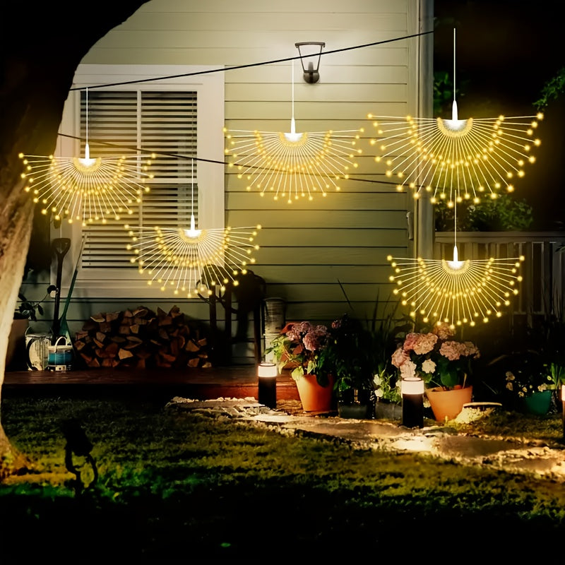 Dimmable LED Firework String Lights Water Resistant Wall Mount Outdoor Garden Decoration 180-360 LEDs