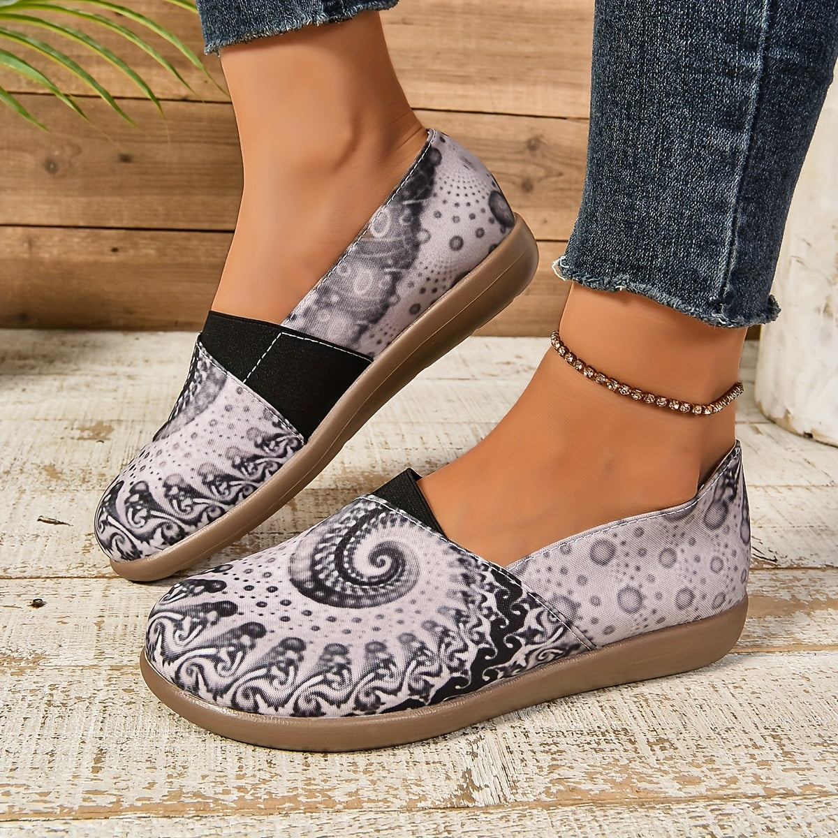 Zapatillas planas coloridas con estrellas para mujer, ligeras, slip-on, mocasines casuales para verano