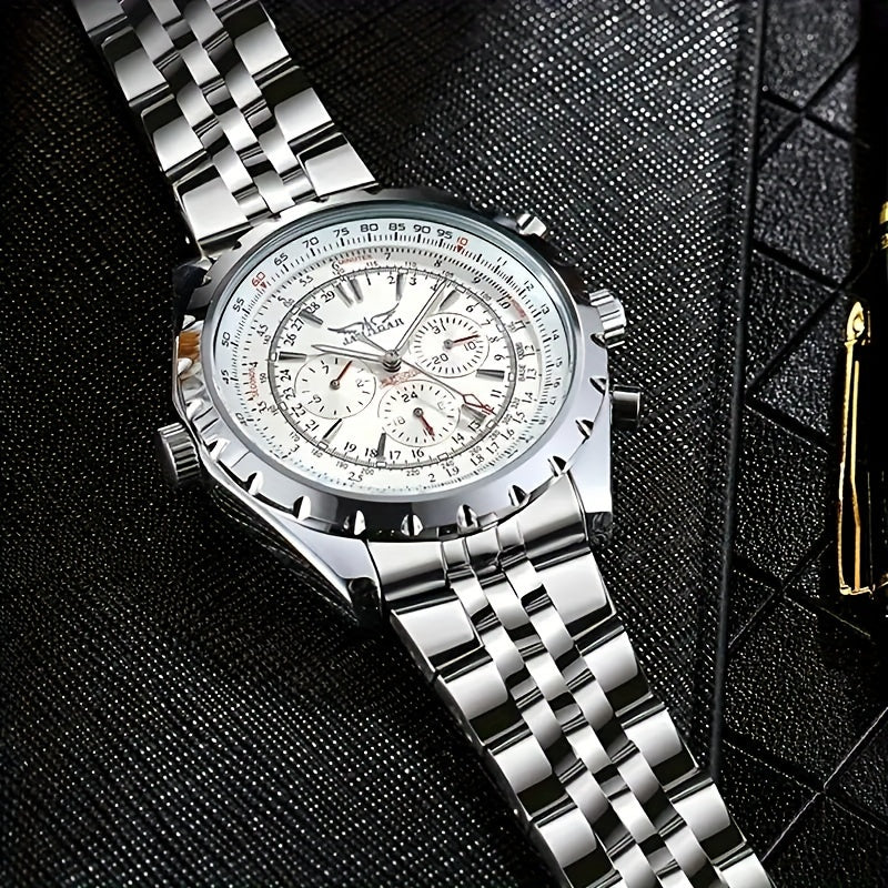 Men's Mechanical Watch Stainless Steel Hollow Large Dial Fashionable Gift