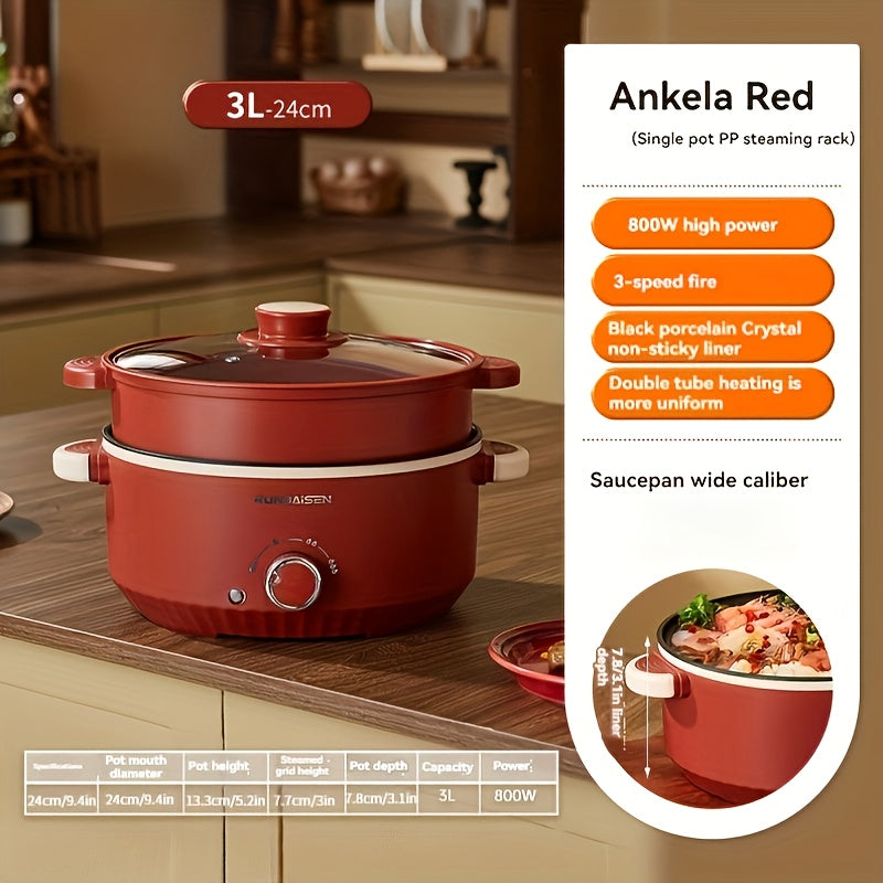 Cocina eléctrica con enchufe EU, antiadherente, control de temperatura de tres velocidades, portátil para residencias y hogares