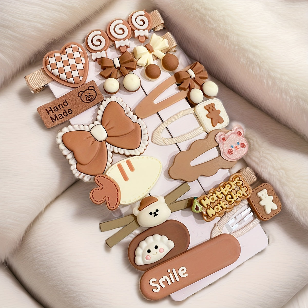 14 ta jigarrang kamon soch qisqichlari