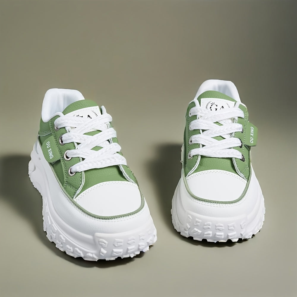 Women's Breathable Mesh Mid-Top Sneakers White Pink Cushioned Casual Shoes