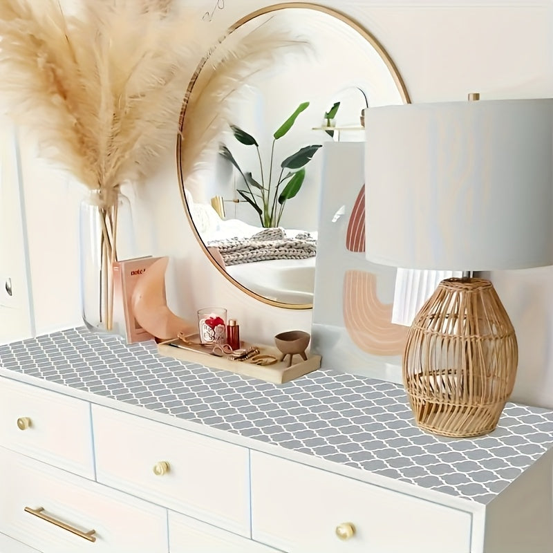 PEVA Shelf Liner Roll Non-Slip Stain-Resistant Reusable Cuttable Washable Drawer Mat for Kitchen Refrigerator Protection