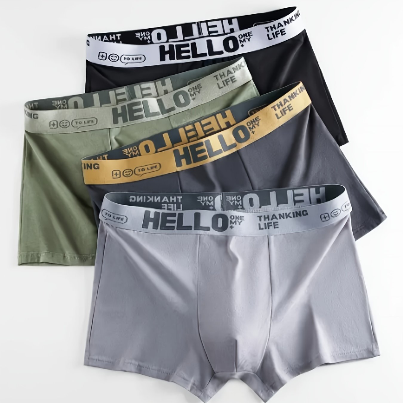 Men's Polyester Spandex Flat Corner Underwear Casual Sports Fashion Patterns