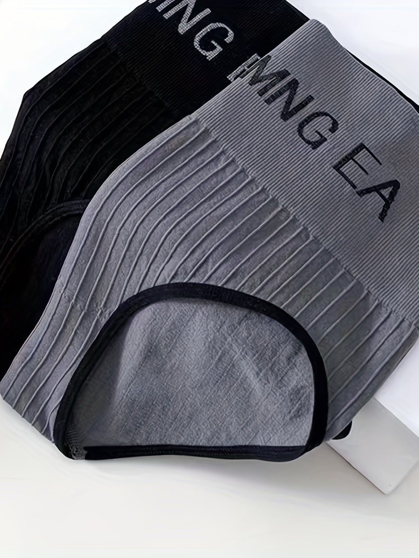 Women's High-Waisted Briefs Set 4 Pack Stripes Letter Print Breathable Nylon