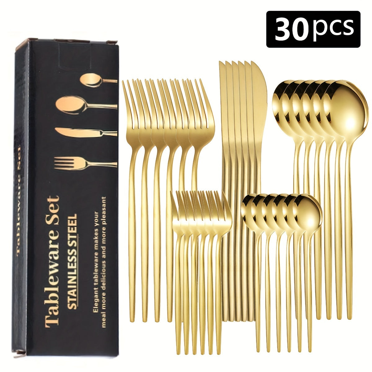 Набор из 20/30 предметов нержавеющей стали португальской столовой посуды, включающий нож для стейка, вилку, ложку, чайную ложку, фруктовую вилку, десертную ложку