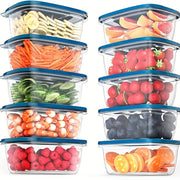 Pack de 10 recipientes rectangulares reutilizables para almacenamiento de alimentos, ideales para almuerzos y preparación de comidas