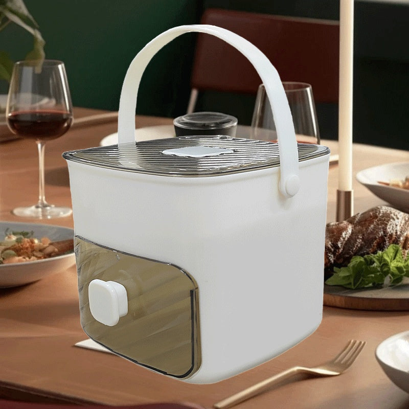 Portable Ice Maker Countertop Large Capacity Easy-Press Lid No Electricity Needed