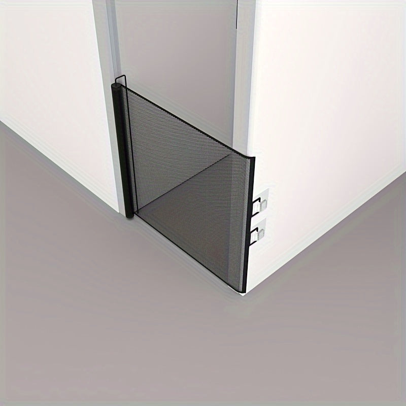 Black No-Drill Pet Gate for Indoor Stairs and Enclosures