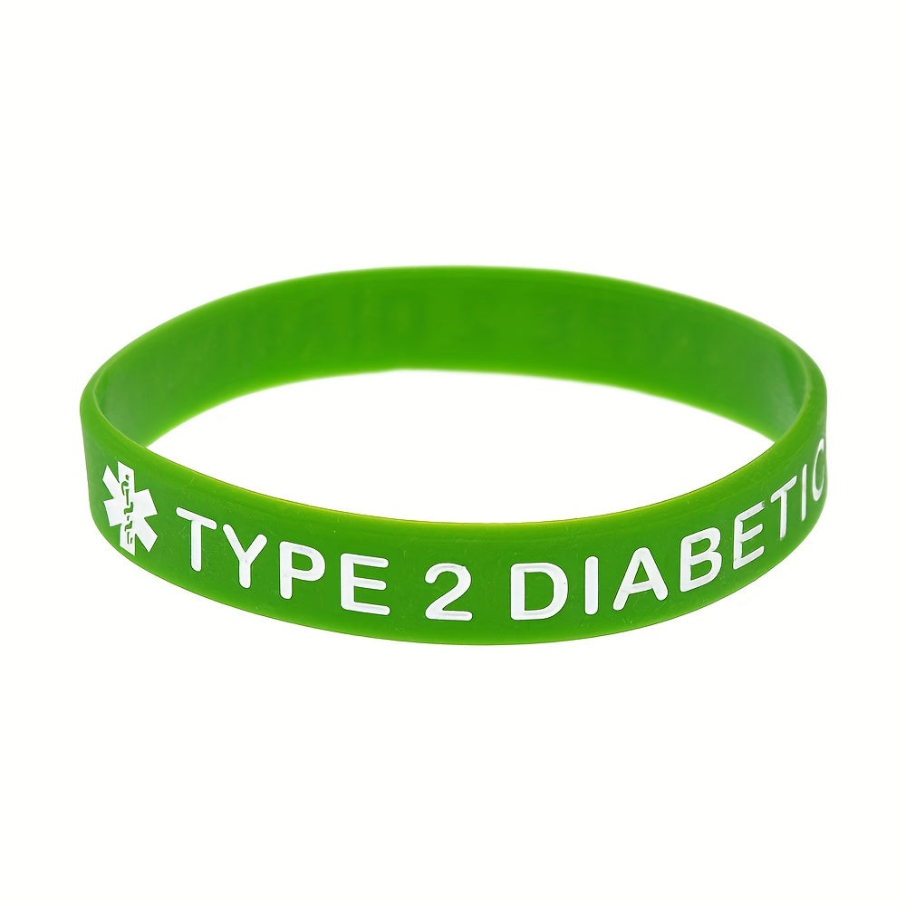 Unisex Silicone Diabetes Medical Alert Ring and Wristband Set