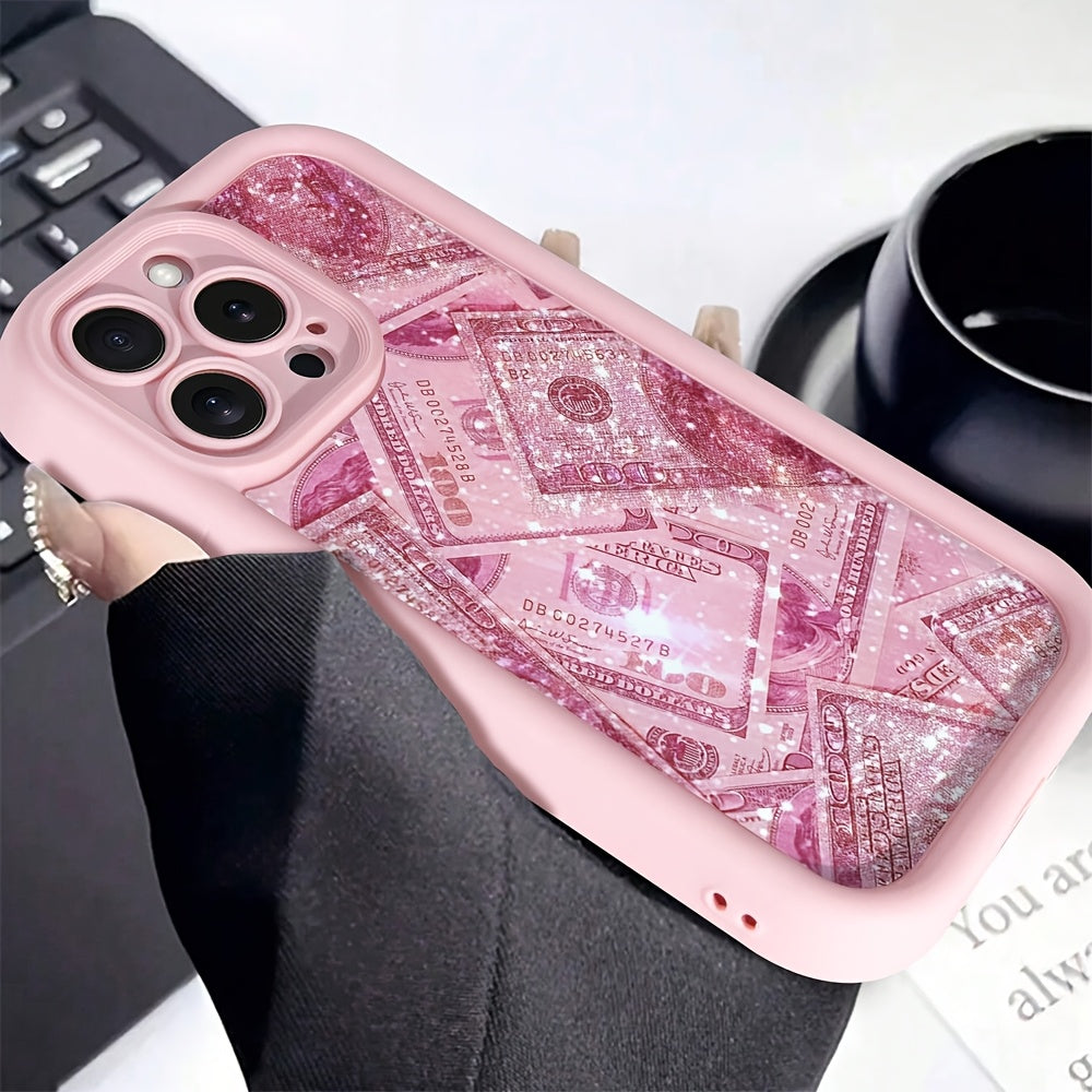 Pink Bamboo Rose Printed TPU Phone Case for iPhone 6 to 16 Pro Max