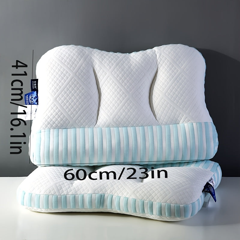 Ergonomic Knitted Deep Sleep Pillow for Neck Support with Massage Core Medium Soft Polyester for Adults 14+