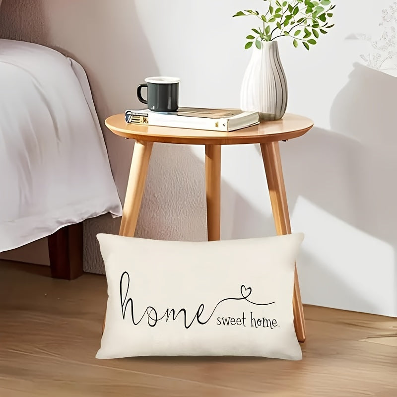 Reversible Farmhouse Decor Pillowcase 30x50 cm with Home Sweet Home Design