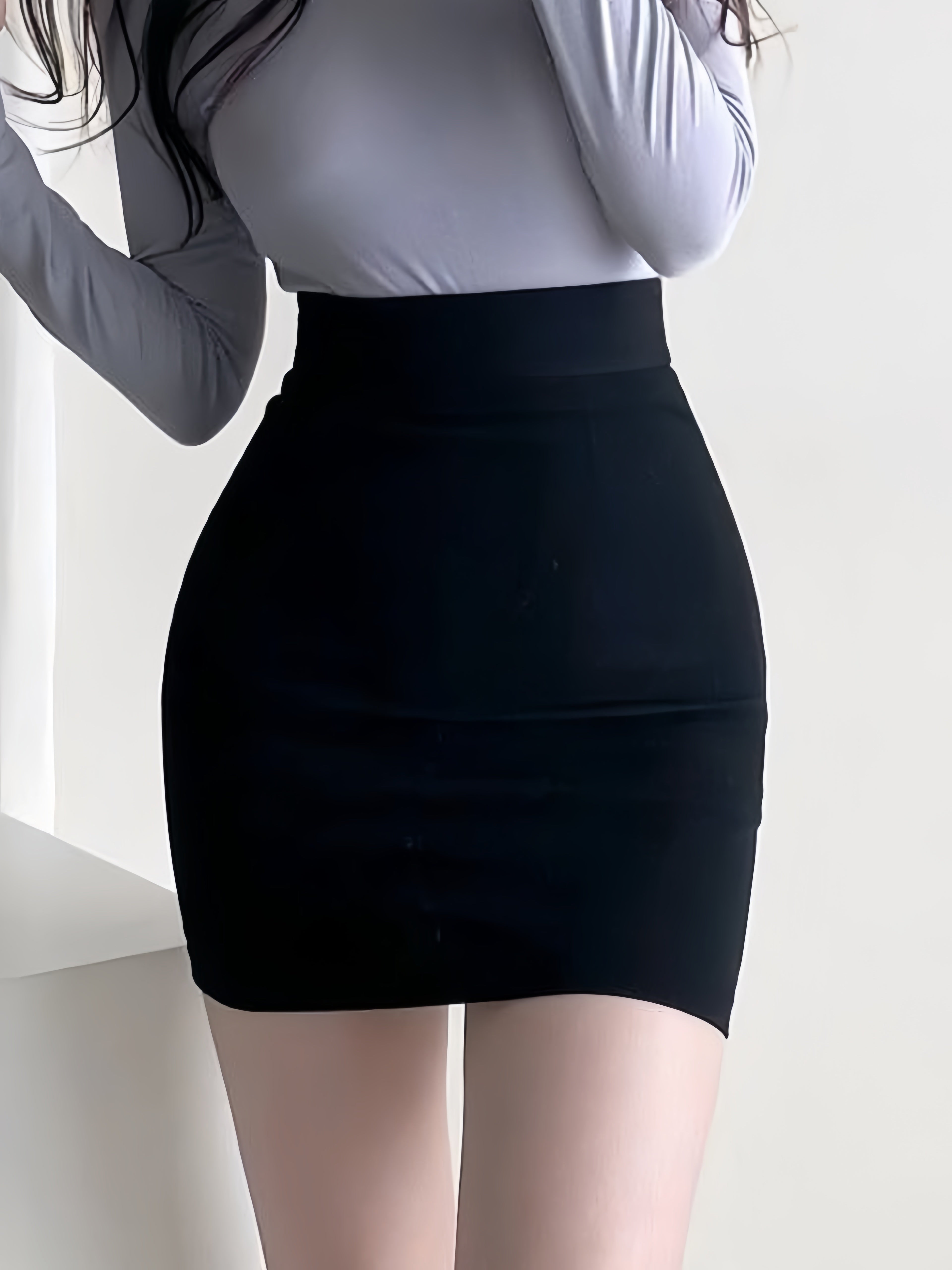 High-Waisted Elastic Lingerie Skirt Without Lining for Women