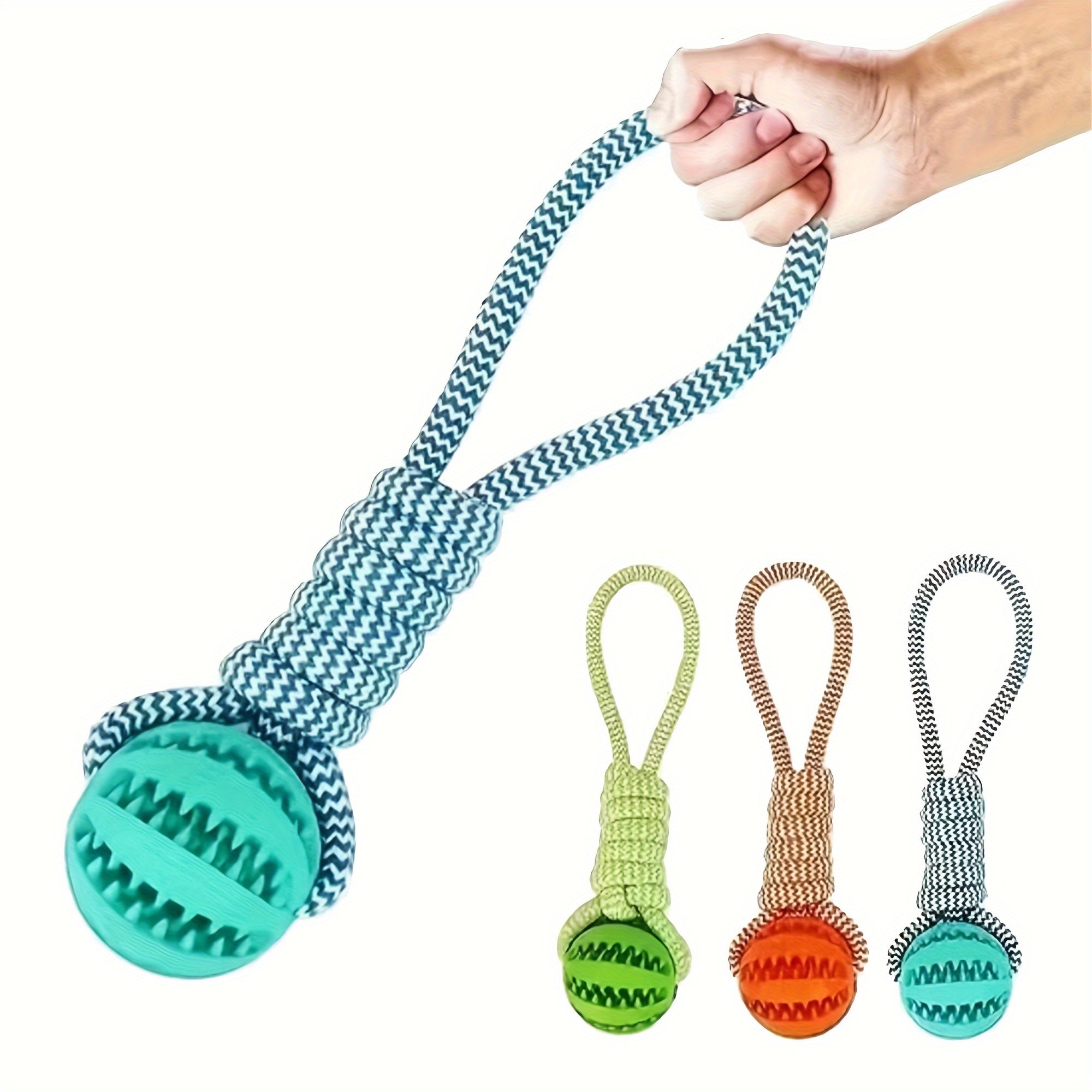 Durable Dog Toy with Braided Rope Knot and Handle for Chew Training Tug and Fetch
