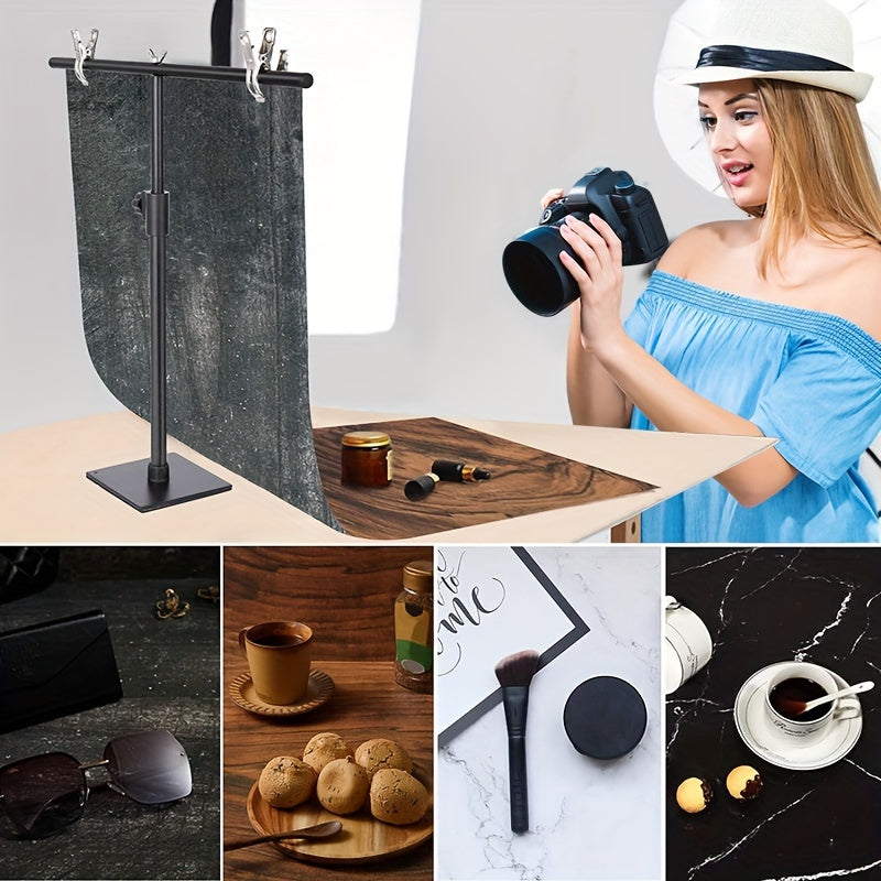 7PCS PVC Photography Backdrops Waterproof Reusable Double-Sided Patterns 86x58 cm for Food Jewelry Cosmetics