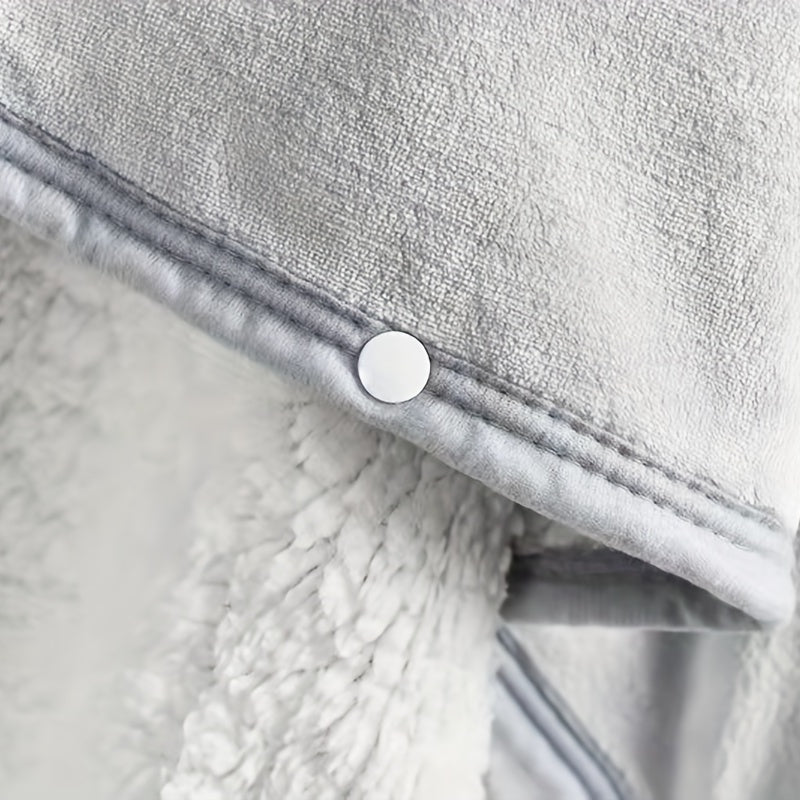 Double Flannel Sherpa Wearable Blanket for Air Conditioning Nap Office Use