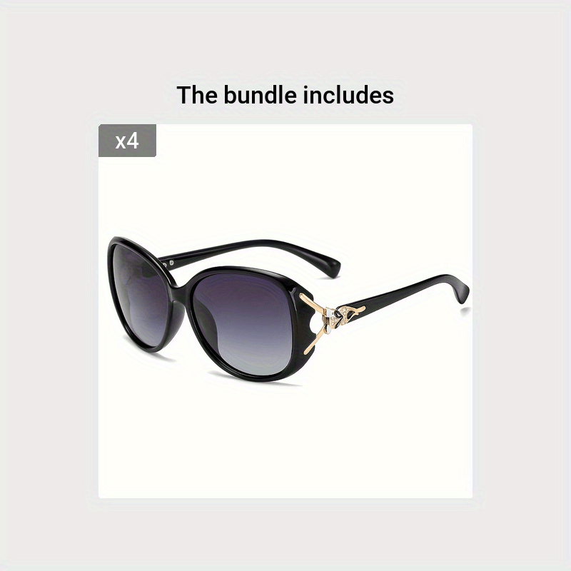 Women's Polarized Fashion Glasses Oval Frame UV Protection Rhinestone Detail