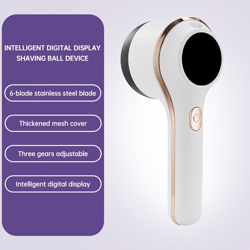 Rechargeable Lint Remover with Digital Display and 3-Speed Control for Clothing and Fabrics