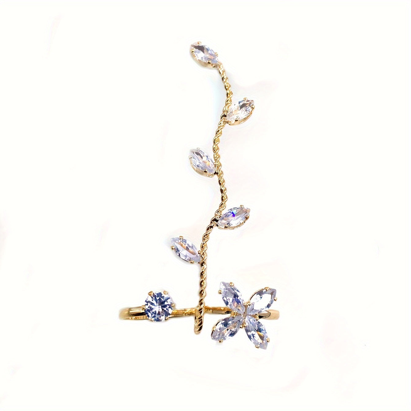 Ayollar uchun moslashuvchan oyoq zargarlik buyumlari bilan kubik zirkon bilan mis barmoqli uzuk