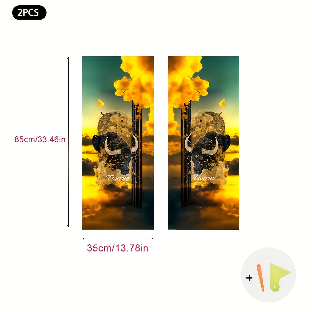 JDM ilhomlangan o'z-o'zidan yopishadigan avtomobil ichki dekorlari, tom va A ustunlari uchun zamonaviy tikuv va oltin folga aksentlari bilan multfilm dizaynlarida.