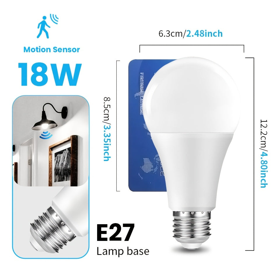 18W LED Motion Sensor Bulb E27 Auto On/Off Indoor White
