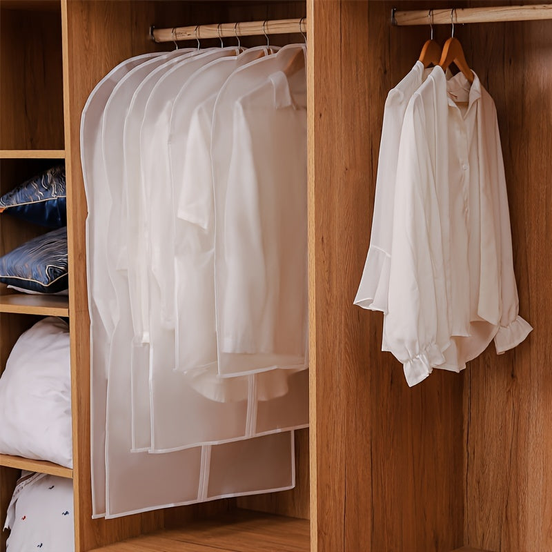 5 dona shaffof suv o'tkazmaydigan kiyim chang sumkasi, zippersi bilan, shkaf va garderob uchun saqlash