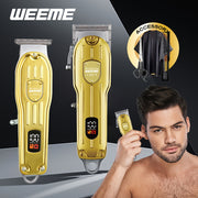 Electric Hair Clipper Set for Men T-Shaped Trimmer for Haircut Shaving USB Charged