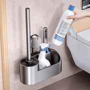Держатель для туалетной щетки из алюминия с длинной ручкой - настенный держатель для уборки в ванной, универсальный дизайн для глубокой очистки, легко снимается и портативен.