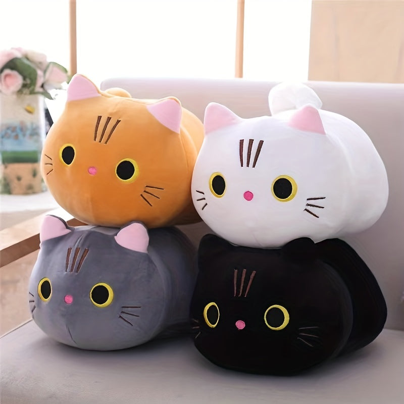 25cm Plush Toy Cartoon Cat in White Black Orange Gray for Kids