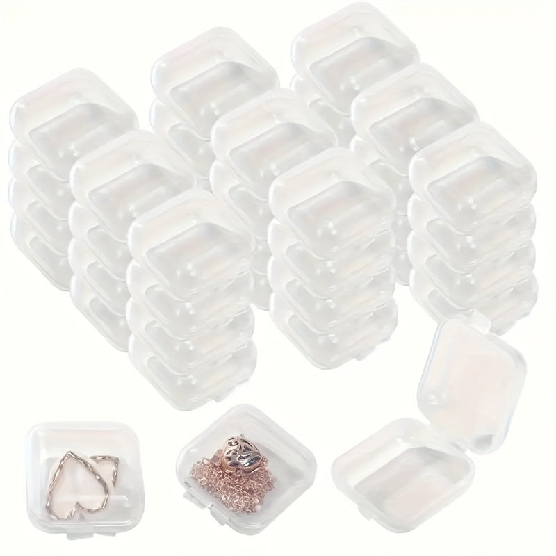 20-Pack Rectangle Plastic Storage Boxes with Lockable Lids for Jewelry and Accessories