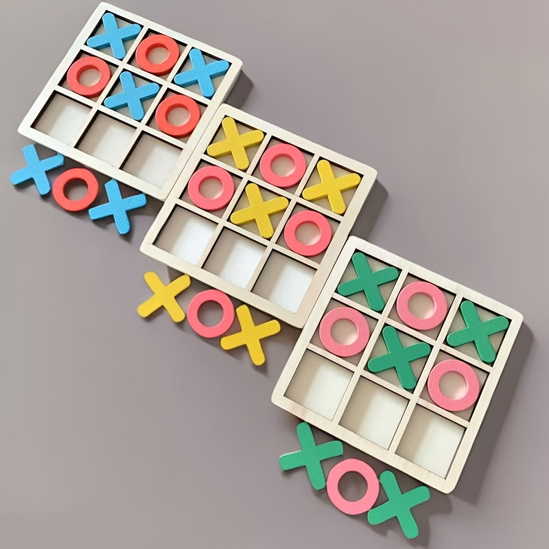 Bolalar uchun interaktiv strategiya o'yini - Yog'ochdan yasalgan tik-tak-toe o'yinchoq.